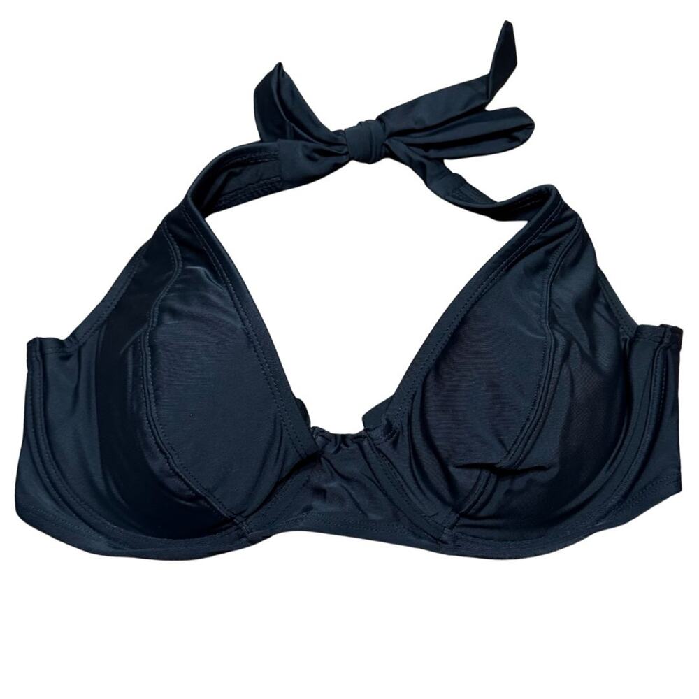 SHAPERMINT Halter Bikini Top MEDIUM Black Full Coverage Adjustable Underwire NWT - Picture 2 of 7